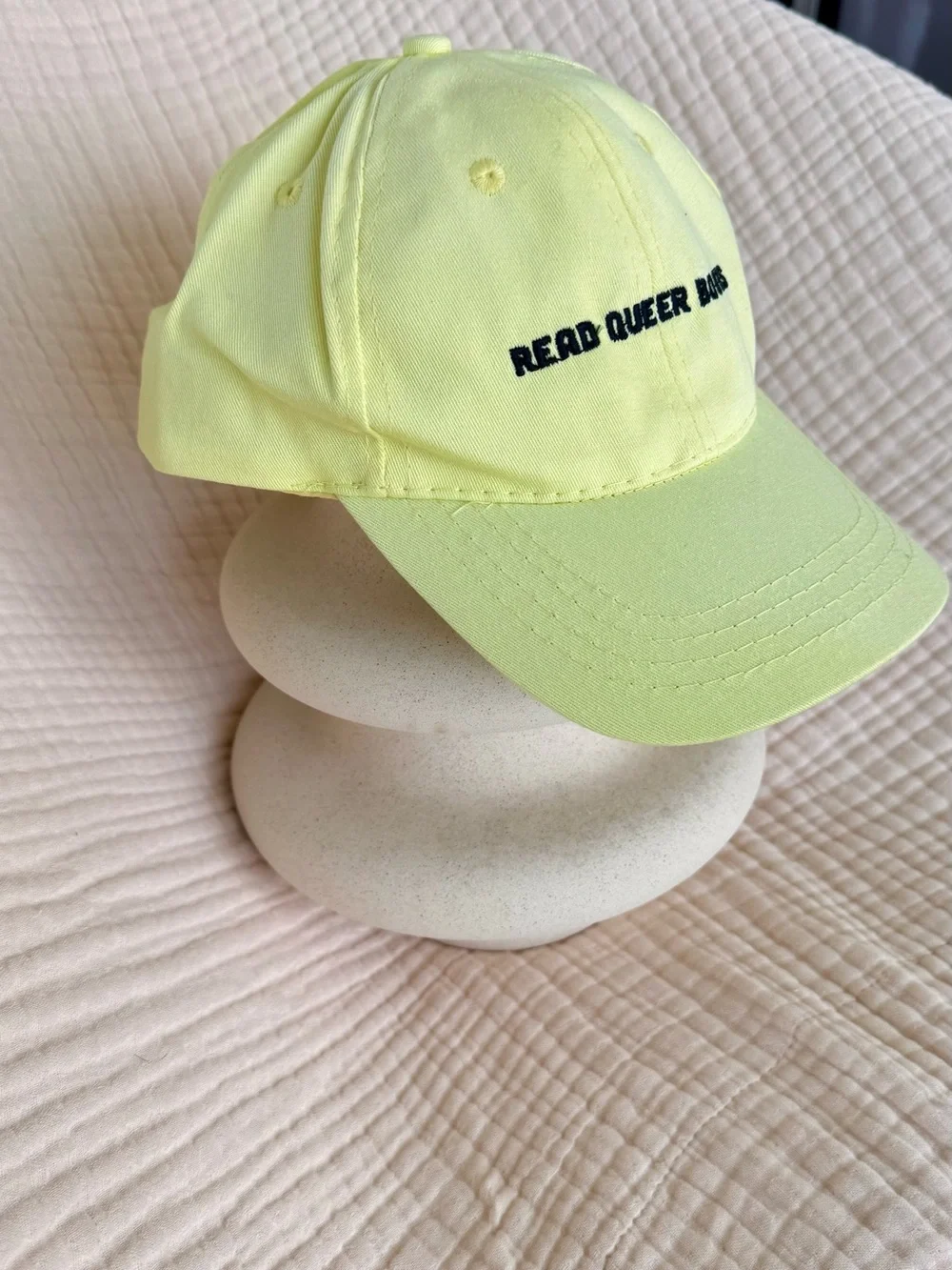 Read Queer Books Yellow Embroidered Dad Hat Baseball Cap LGBTQ Pride
